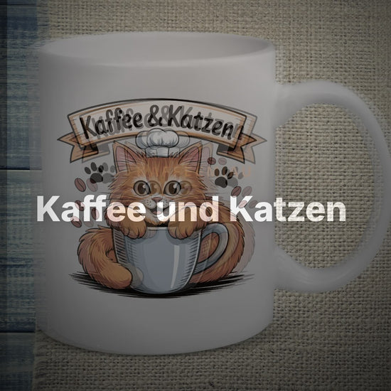Kaffee und Katzen - Tasse – Clean Showcase