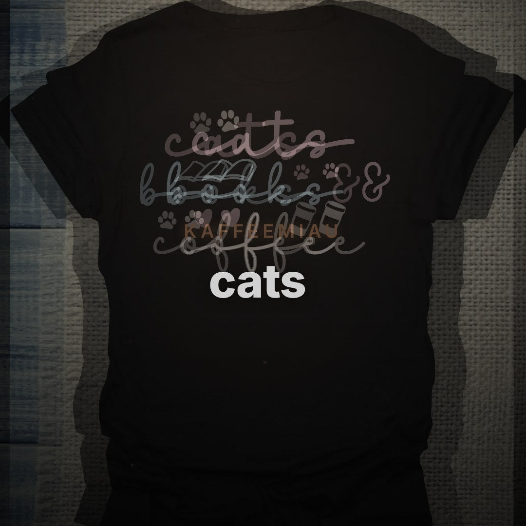 cats, books & coffee - T-Shirt – Clean Showcase
