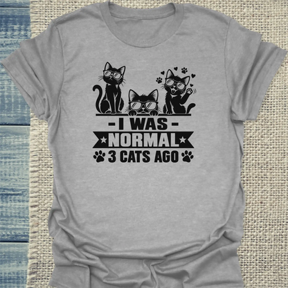 T-Shirt - 3 Cats Ago - Unisex - Katze Grau