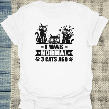 T-Shirt - 3 Cats Ago - Unisex - Katze Weiß