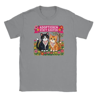 T-Shirt - Adoptieren statt kaufen - Unisex - Katze Grau