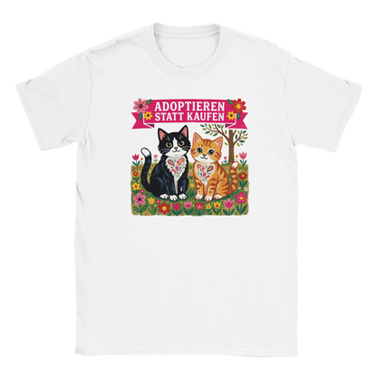 T-Shirt - Adoptieren statt kaufen - Unisex - Katze Weiß