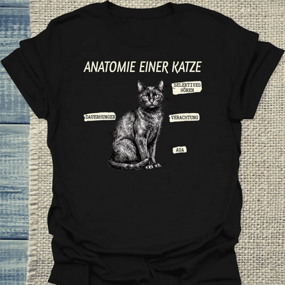 T-Shirt - Anatomie einer Katze - Unisex - Katze Schwarz