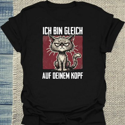 T-Shirt - Auf deinem Kopf - Unisex - Katze Schwarz