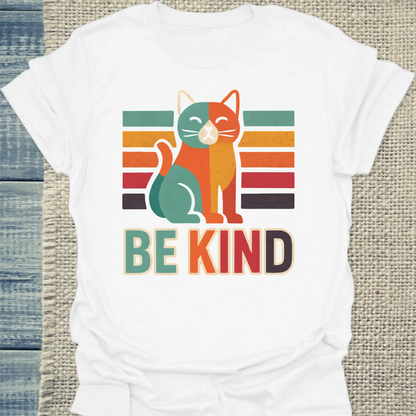 T-Shirt - Be Kind - Katze - Unisex - Katze Weiß