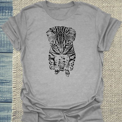 T-Shirt - Bengal Black and White - Unisex - Katze Grau