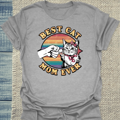 T-Shirt - Best Cat Mom Ever - Unisex - Katze Grau
