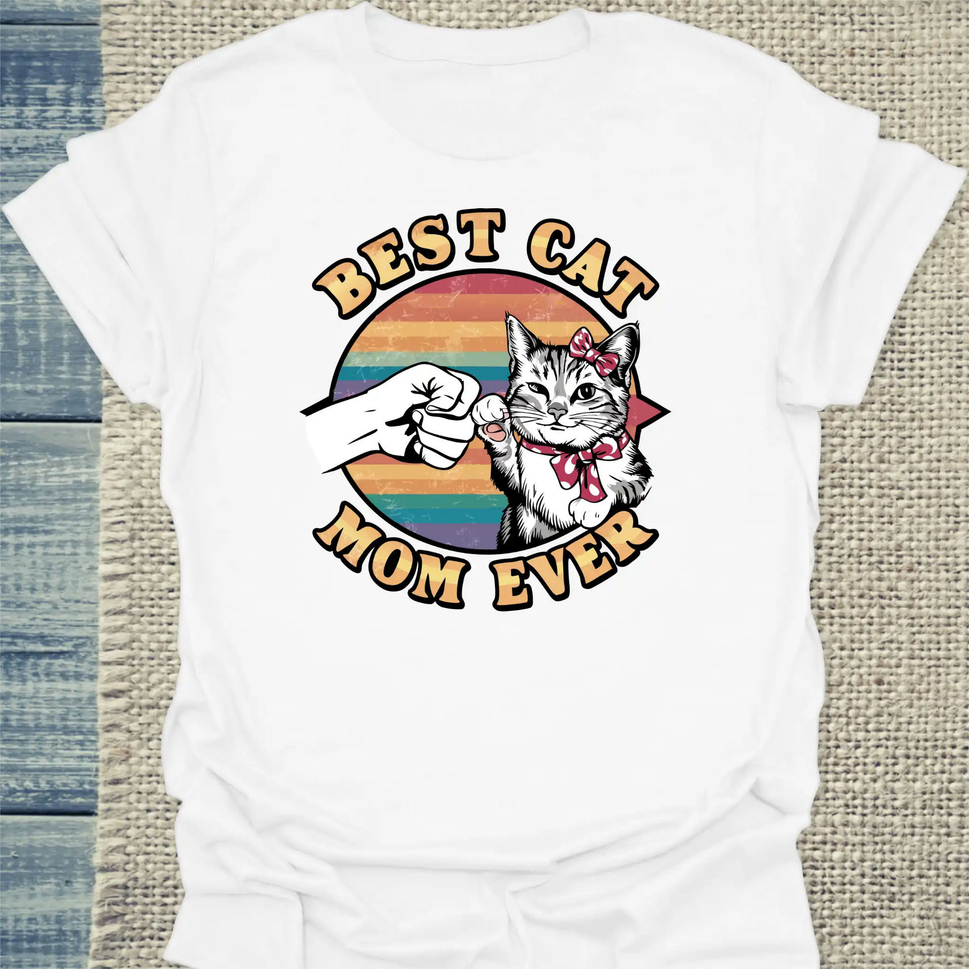 T-Shirt - Best Cat Mom Ever - Unisex - Katze Weiß