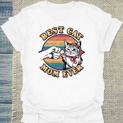 T-Shirt - Best Cat Mom Ever - Unisex - Katze Weiß