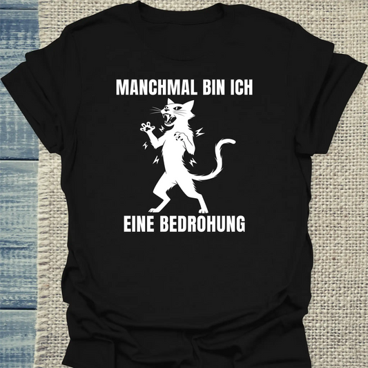 T-Shirt - Bin eine Bedrohung - Unisex - Katze Schwarz