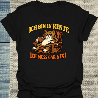T-Shirt - Bin in Rente - Unisex - Katze Schwarz