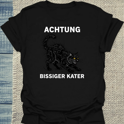 T-Shirt - Bissiger Kater - Unisex - Katze Schwarz