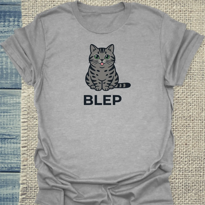 T-Shirt - Blep - Unisex - Katze Grau