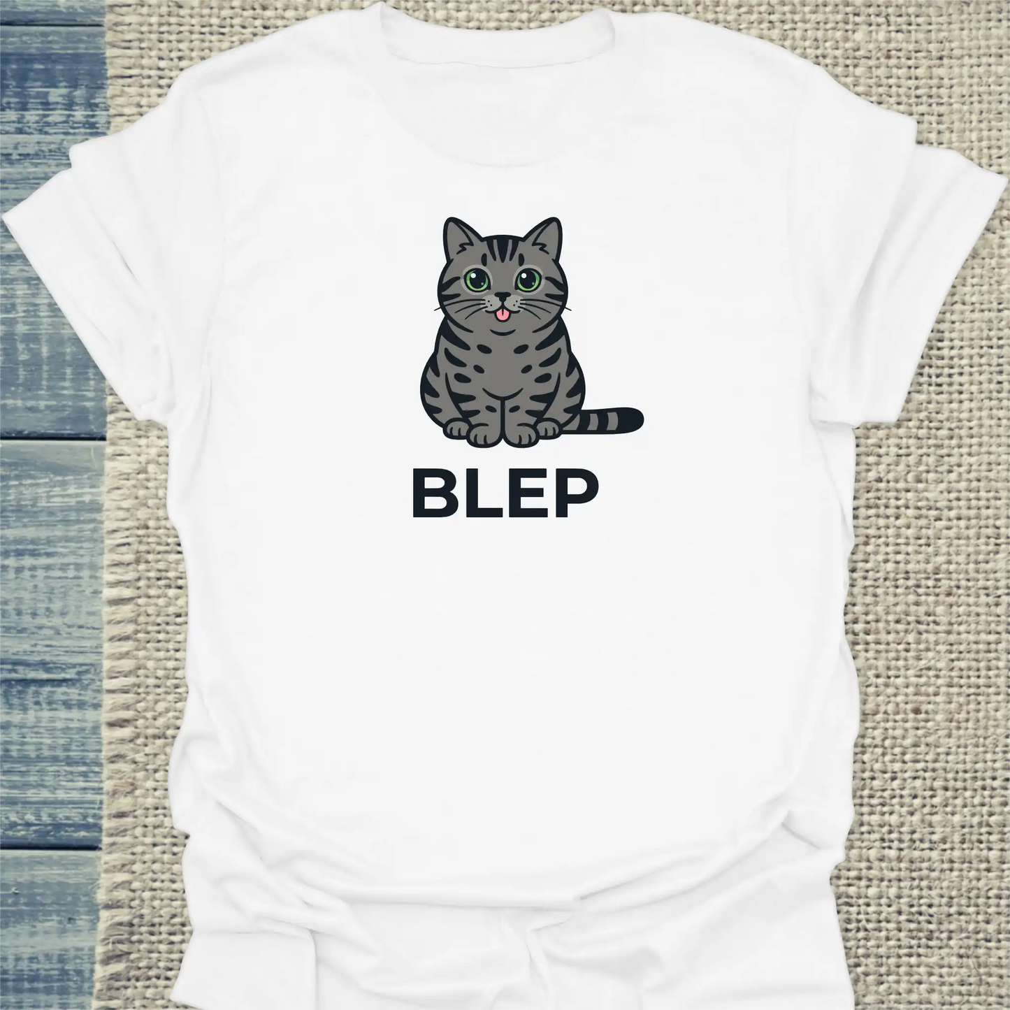 T-Shirt - Blep - Unisex - Katze Weiß