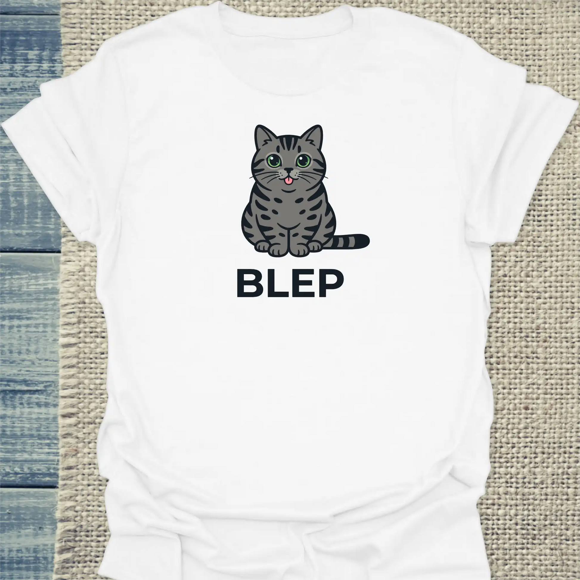 T-Shirt - Blep - Unisex - Katze Weiß