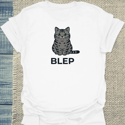 T-Shirt - Blep - Unisex - Katze Weiß