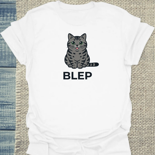 T-Shirt - Blep - Unisex - Katze Weiß
