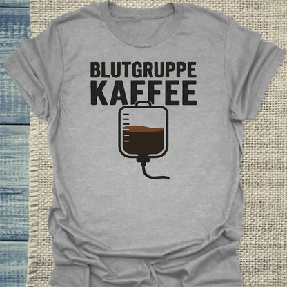 T-Shirt - Blutgruppe Kaffee - Unisex - Kaffee Grau