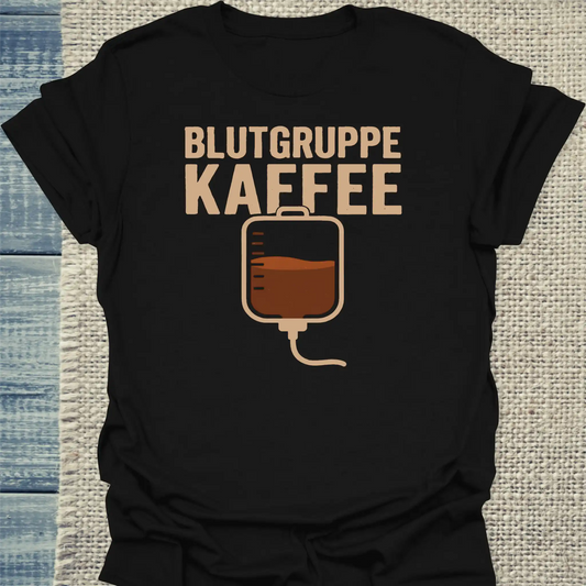 T-Shirt - Blutgruppe Kaffee - Unisex - Kaffee Schwarz