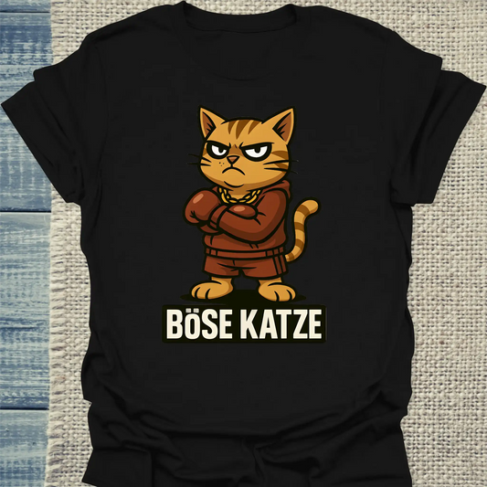 T-Shirt - Böse Katze Boxer - Unisex - Katze Schwarz