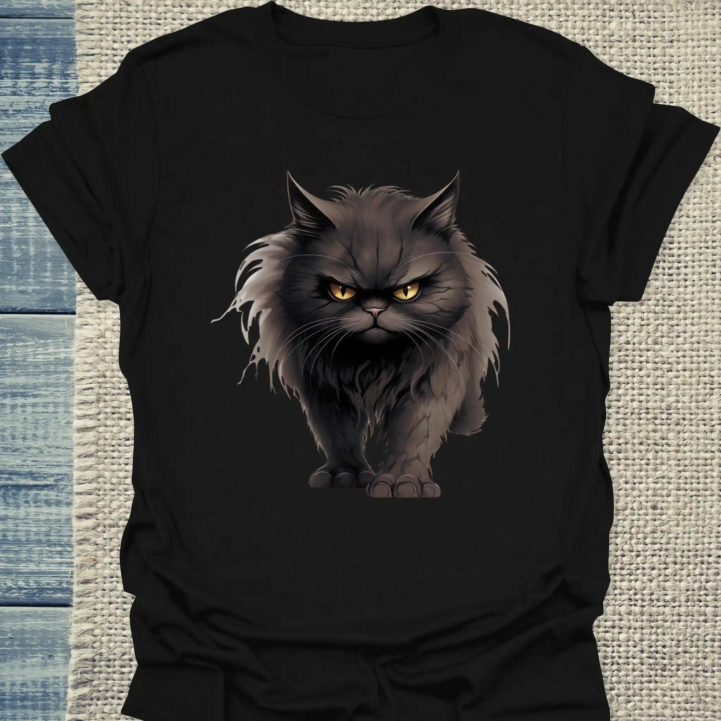 T-Shirt - Böse Katze - Unisex - Katze, Black Edition Schwarz