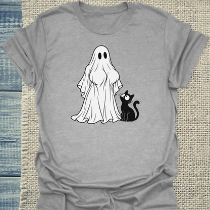 T-Shirt - Boomerwooki - Unisex - Katze, Halloween Grau