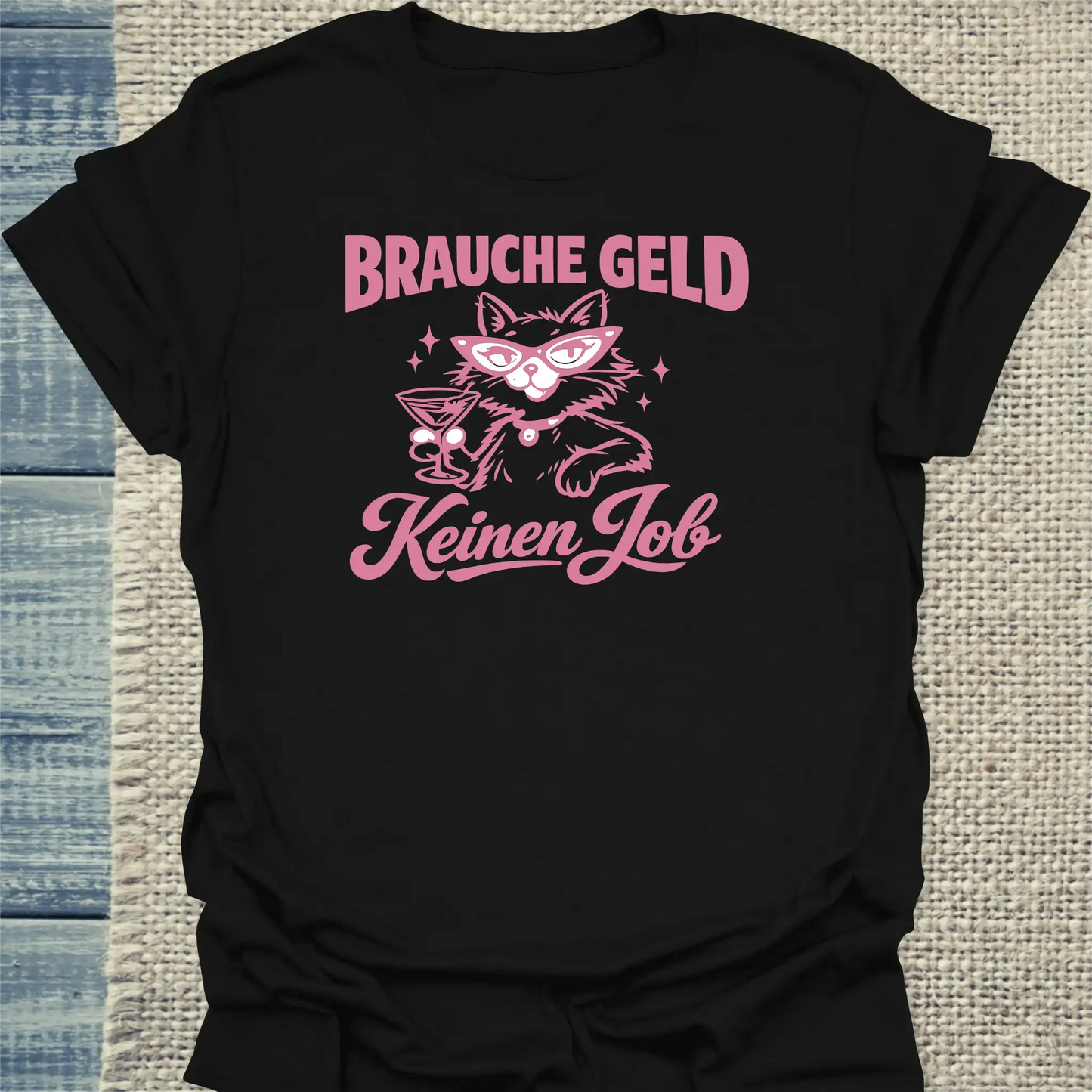 T-Shirt - Brauche Geld - Unisex - Katze Schwarz