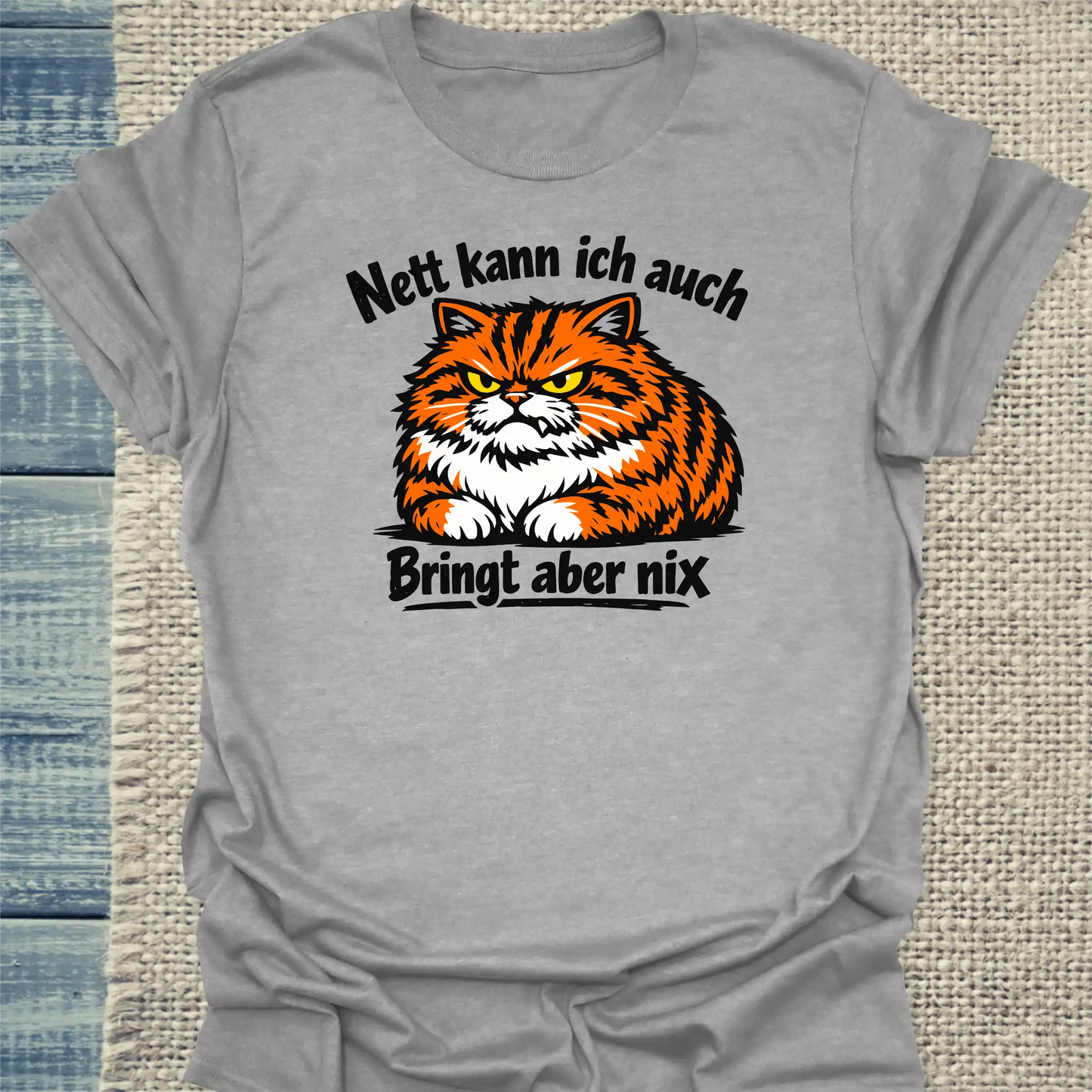 T-Shirt - Bringt aber nix - Unisex - Katze Grau