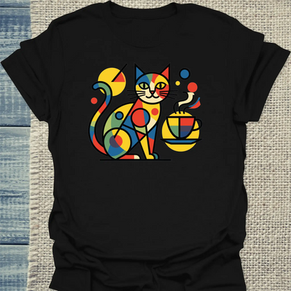 T-Shirt - Britto Katze mit Kaffee - Unisex - Katze & Kaffee Schwarz