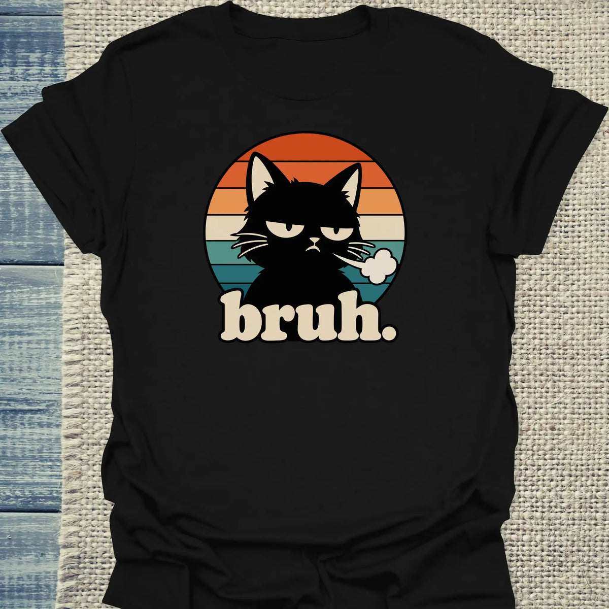 T-Shirt - bruh. - Unisex - Katze Schwarz
