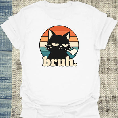 T-Shirt - bruh. - Unisex - Katze Weiß