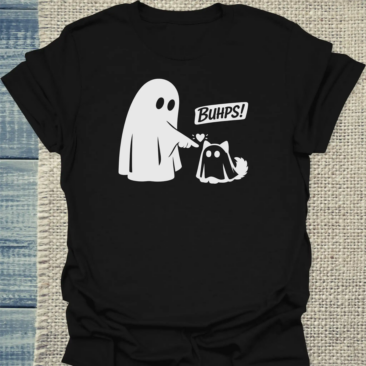 T-Shirt - Buhps - Unisex - Katze, Halloween Schwarz