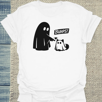 T-Shirt - Buhps - Unisex - Katze, Halloween Weiß