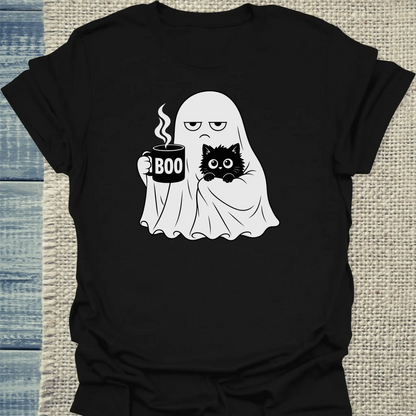 T-Shirt - Buu - Unisex - Katze & Kaffee, Halloween Schwarz