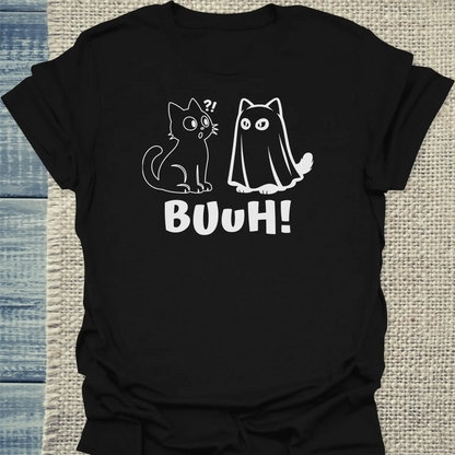 T-Shirt - BUUH - Unisex - Katze, Halloween Schwarz