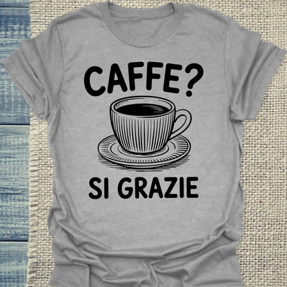 T-Shirt - Caffee - Si Grazie - Unisex - Kaffee Grau