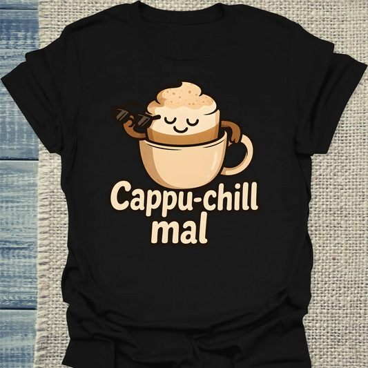 T-Shirt - Cappu-chill mal - Unisex - Kaffee Schwarz