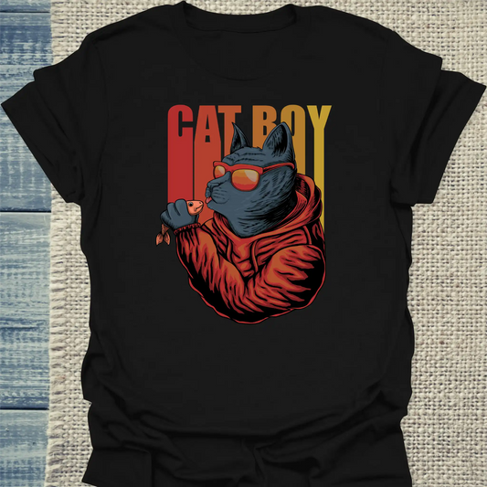 T-Shirt - Cat Boy - Unisex - Katze, Cat Guy Schwarz
