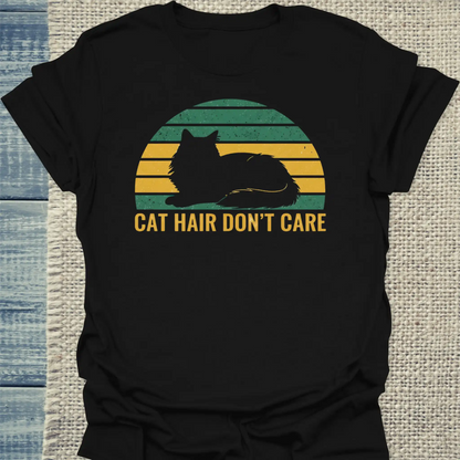 T-Shirt - Cat Hair Don't Care - Unisex - Katze Schwarz