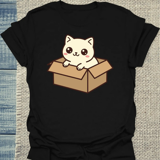T-Shirt - Cat in the box - Unisex - Katze Schwarz