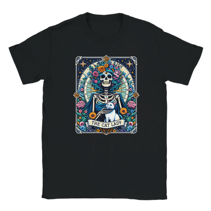 T-Shirt - Cat Lady Tarot - Unisex - Kaffee, Cat Lady Schwarz
