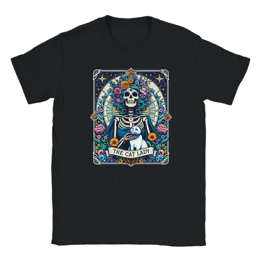 T-Shirt - Cat Lady Tarot - Unisex - Kaffee, Cat Lady Schwarz