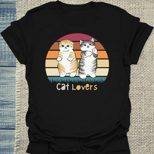 T-Shirt - Cat lovers - Unisex - Katze Schwarz