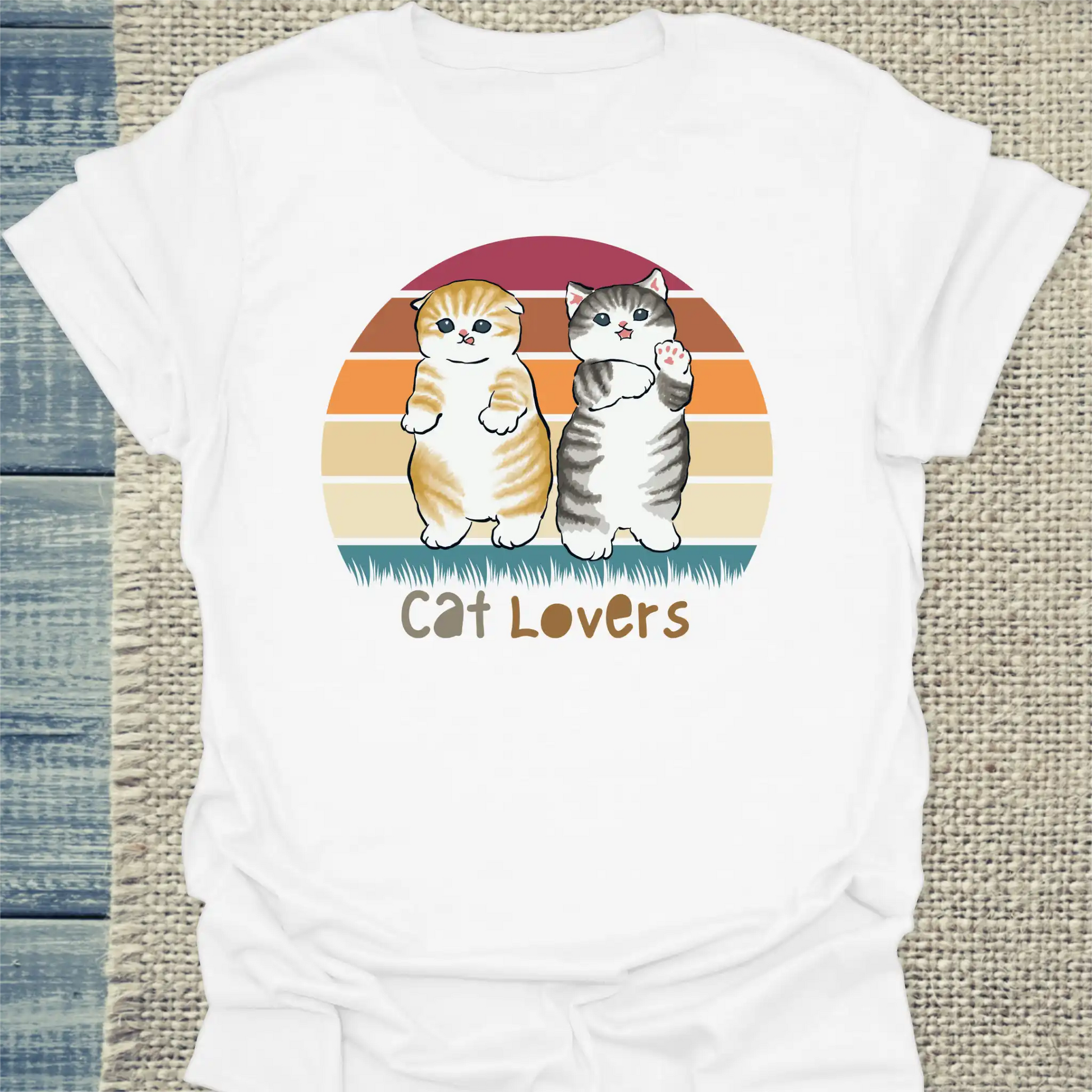 T-Shirt - Cat lovers - Unisex - Katze Weiß