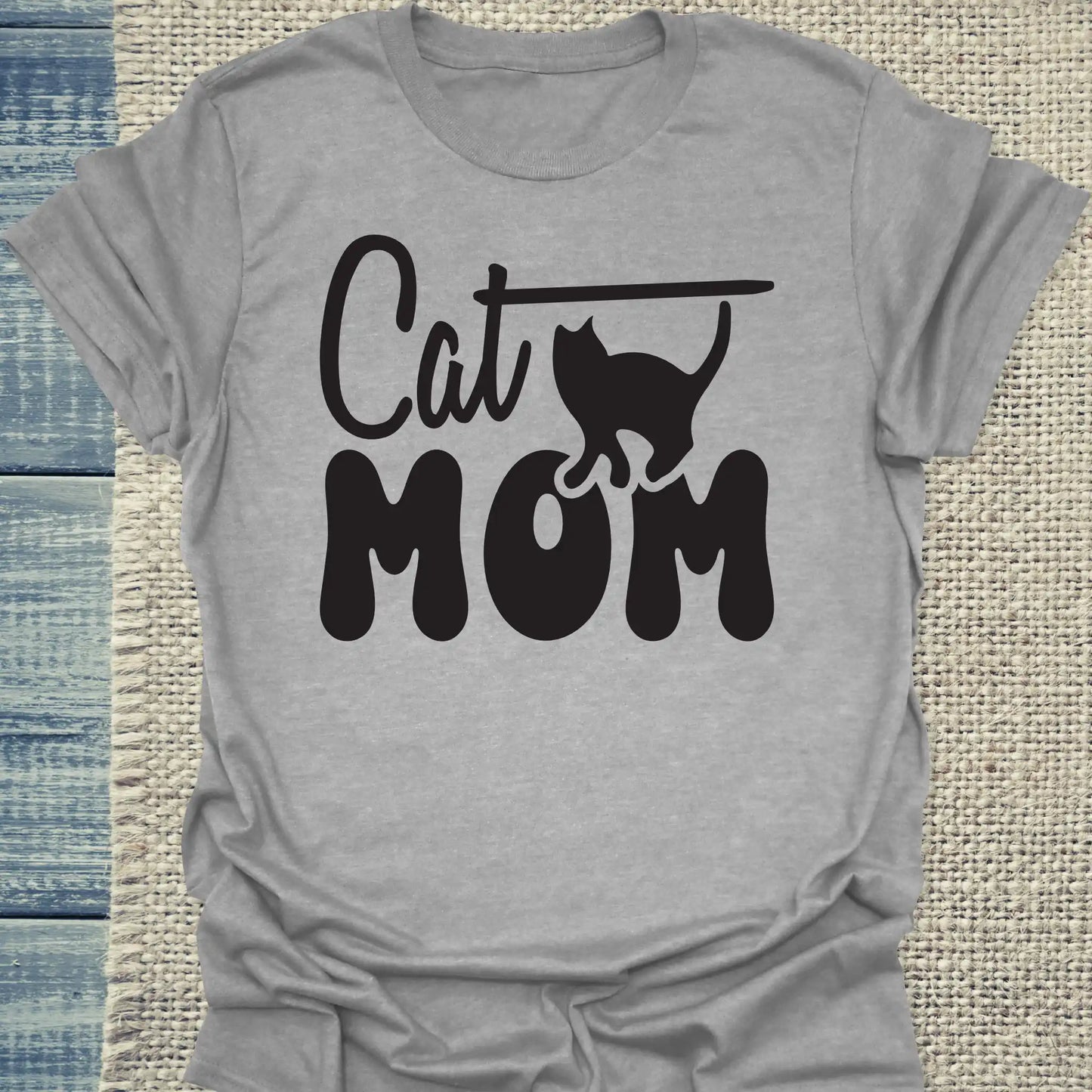 T-Shirt - Cat Mom - Unisex - Katze Grau