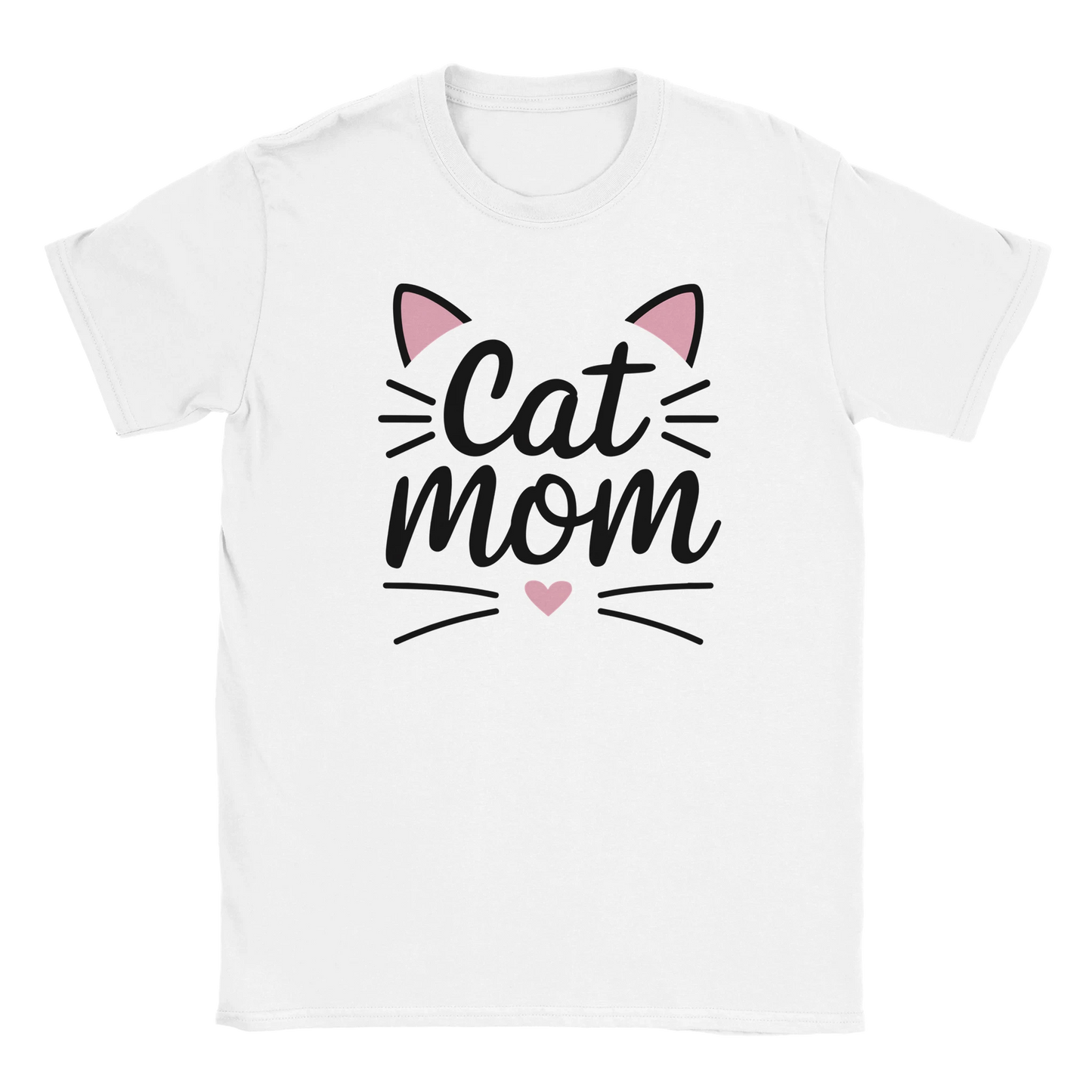 T-Shirt - Cat Mom Pink - Unisex - Kaffee, Cat Lady Weiß