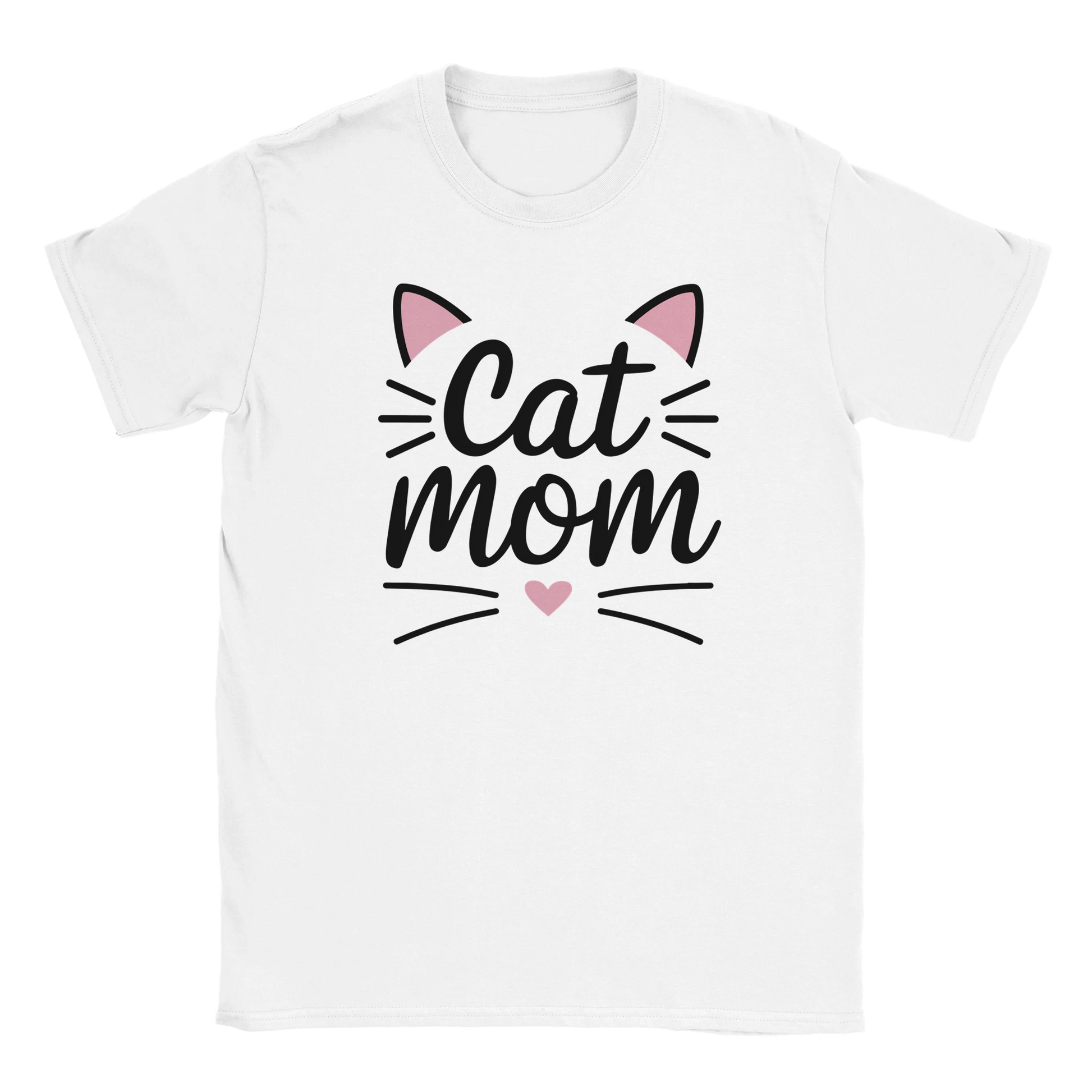 T-Shirt - Cat Mom Pink - Unisex - Kaffee, Cat Lady Weiß