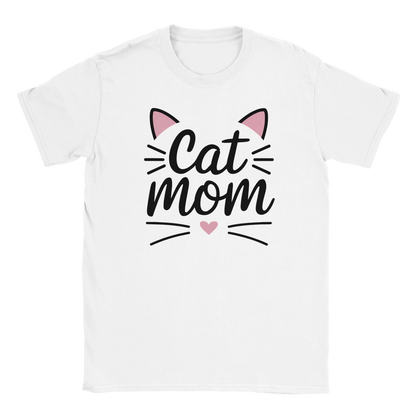 T-Shirt - Cat Mom Pink - Unisex - Kaffee, Cat Lady Weiß