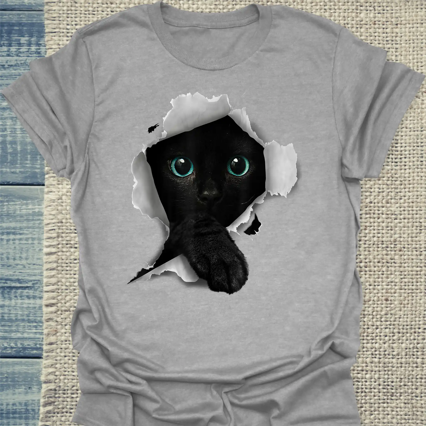 T-Shirt - Cat Torn - Unisex - Katze Grau