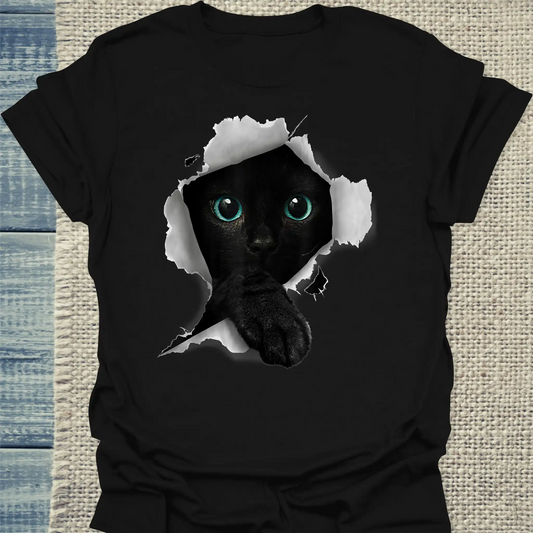 T-Shirt - Cat Torn - Unisex - Katze Schwarz